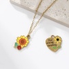 Picture of Eco-friendly PVD Vacuum Plating 304 Stainless Steel Charms 18K Gold Plated Multicolor Sunflower Enamel