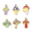 Picture of Eco-friendly PVD Vacuum Plating 304 Stainless Steel Charms 18K Gold Plated Multicolor Mushroom Enamel