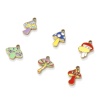 Picture of Eco-friendly PVD Vacuum Plating 304 Stainless Steel Charms 18K Gold Plated Multicolor Mushroom Enamel
