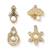 Picture of Eco-friendly PVD Vacuum Plating 304 Stainless Steel Charms 18K Gold Plated Cloud Snowflake Acrylic Imitation Pearl