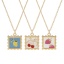 Picture of Eco-friendly PVD Vacuum Plating Sweet & Cute 18K Real Gold Plated Multicolor 304 Stainless Steel Link Cable Chain Square Fruit Enamel Pendant Charm Necklace For Women Gift 45cm(17.7") + 5cm(2") long