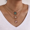 Picture of Eco-friendly PVD Vacuum Plating Sweet & Cute 18K Real Gold Plated Multicolor 304 Stainless Steel Link Cable Chain Square Fruit Enamel Pendant Charm Necklace For Women Gift 45cm(17.7") + 5cm(2") long