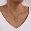 Picture of Eco-friendly PVD Vacuum Plating Sweet & Cute 18K Real Gold Plated Multicolor 304 Stainless Steel Link Cable Chain Square Fruit Enamel Pendant Charm Necklace For Women Gift 45cm(17.7") + 5cm(2") long