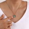 Picture of Eco-friendly PVD Vacuum Plating Sweet & Cute 18K Real Gold Plated Multicolor 304 Stainless Steel Link Cable Chain Square Fruit Enamel Pendant Charm Necklace For Women Gift 45cm(17.7") + 5cm(2") long
