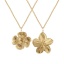 Bild von Umweltfreundliche PVD-Vakuumbeschichtung Stilvoll Pastoraler Stil 18K Echtgold plattiert 304 Edelstahl Kreuz Gliederketten Blumen Anhänger Halskette Für Frauen Geschenk 45cm + 5cm lang
