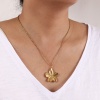 Picture of Eco-friendly PVD Vacuum Plating Stylish Pastoral Style 18K Real Gold Plated 304 Stainless Steel Link Cable Chain Flower Pendant Charm Necklace For Women Gift 45cm(17.7") + 5cm(2") long