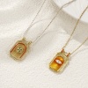 Picture of Eco-friendly Brass Micro Pave Pendants 18K Real Gold Plated Octagon Enamel Clear Cubic Zirconia 3cm x 1.8cm