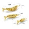 Picture of Eco-friendly Brass Ocean Jewelry Charms 18K Real Gold Plated Fish Animal Movable Clear Cubic Zirconia