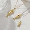 Picture of Eco-friendly Brass Ocean Jewelry Charms 18K Real Gold Plated Fish Animal Movable Clear Cubic Zirconia