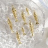 Picture of Eco-friendly Brass Ocean Jewelry Charms 18K Real Gold Plated Fish Animal Movable Clear Cubic Zirconia