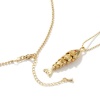 1 本 エコフレンドリー ボヘミア 海ジュエリー 18Kリアルゴールドメッキ 真鍮 ボールチェーン 魚 ペンダントネックレス ユニセックス 男女兼用 プレゼント 45cm + 5cm長さ、 の画像