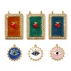 Picture of Eco-friendly PVD Vacuum Plating 304 Stainless Steel Religious Charms 18K Real Gold Plated Multicolor Enamel Ex Voto Heart Eye of Providence/ All-seeing Eye