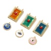 Picture of Eco-friendly PVD Vacuum Plating 304 Stainless Steel Religious Charms 18K Real Gold Plated Multicolor Enamel Ex Voto Heart Eye of Providence/ All-seeing Eye