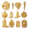 Picture of Eco-friendly PVD Vacuum Plating 304 Stainless Steel Charms 18K Real Gold Plated Ex Voto Heart Boots