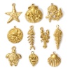 Picture of Eco-friendly PVD Vacuum Plating 304 Stainless Steel Ocean Jewelry Charms 18K Real Gold Plated Shell Tortoise