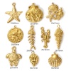 Picture of Eco-friendly PVD Vacuum Plating 304 Stainless Steel Ocean Jewelry Charms 18K Real Gold Plated Shell Tortoise