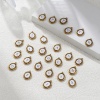 Imagen de 1 Unidad Recubrimiento al Vacío PVD Ecológico 304 Acero Inoxidable Colgantes Chapado en Oro de 18K Blanco Esmalte Óvalo Mayúscula Letra Mensaje " A-Z " Hueco 20mm x 14mm