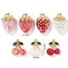 Picture of Eco-friendly PVD Vacuum Plating 304 Stainless Steel & Resin Charms 18K Real Gold Plated Multicolor Fruit Clear Rhinestone