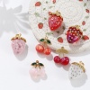 Picture of Eco-friendly PVD Vacuum Plating 304 Stainless Steel & Resin Charms 18K Real Gold Plated Multicolor Fruit Clear Rhinestone