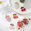 Picture of Eco-friendly PVD Vacuum Plating 304 Stainless Steel & Resin Charms 18K Real Gold Plated Multicolor Fruit Clear Rhinestone