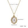 Picture of Eco-friendly PVD Vacuum Plating Stylish 18K Gold Plated White 304 Stainless Steel Link Cable Chain Oval Capital Alphabet Initial Letter Message " A-Z " Enamel Pendant Charm Necklace Unisex 45cm(17.7") + 5cm(2") long