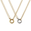 Picture of Eco-friendly PVD Vacuum Plating Minimalist 18K Real Gold Plated 304 Stainless Steel Link Cable Chain Circle Ring Pendant Charm Necklace For Women Gift 42cm(16.5") + 8cm(3.1") long