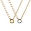 Picture of Eco-friendly PVD Vacuum Plating Minimalist 18K Real Gold Plated 304 Stainless Steel Link Cable Chain Circle Ring Pendant Charm Necklace For Women Gift 42cm(16.5") + 8cm(3.1") long