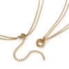 Picture of Eco-friendly PVD Vacuum Plating Minimalist 18K Real Gold Plated 304 Stainless Steel Link Cable Chain Circle Ring Pendant Charm Necklace For Women Gift 42cm(16.5") + 8cm(3.1") long