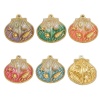 Picture of Eco-friendly PVD Vacuum Plating 304 Stainless Steel Ocean Jewelry Charms 18K Gold Plated Multicolor Enamel Shell Conch Sea Snail Imitation Pearl 25mm x 28.5mm