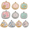 Picture of Eco-friendly 304 Stainless Steel Ocean Jewelry Charms Multicolor Enamel Imitation Pearl
