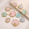 Picture of Eco-friendly 304 Stainless Steel Ocean Jewelry Charms Multicolor Enamel Imitation Pearl