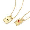 Picture of Eco-friendly Retro Ethnic 18K Real Gold Plated Multicolor Brass Link Cable Chain Rectangle Enamel Pendant Charm Necklace For Women Gift 45cm(17.7") + 5cm(2") long