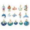 Picture of Eco-friendly Brass Ocean Jewelry Charms 18K Real Gold Plated Enamel