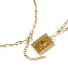 Picture of Eco-friendly PVD Vacuum Plating Exquisite 18K Real Gold Plated 304 Stainless Steel Paperclip Link Chain Rectangle Pendant Charm Necklace For Women Gift 42cm(16.5") + 5cm(2") long