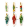Picture of Brass Ocean Jewelry Charms 18K Gold Plated Enamel Fish Animal 3D