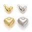Immagine di 2 Pz Ecologico Ottone San Valentino Ciondoli Vero Oro Placcato Cuore 3D