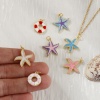 Picture of Eco-friendly Brass Ocean Jewelry Charms 18K Real Gold Plated Multicolor Enamel Lifebuoy Star Fish