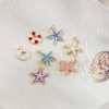 Picture of Eco-friendly Brass Ocean Jewelry Charms 18K Real Gold Plated Multicolor Enamel Lifebuoy Star Fish