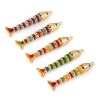 Picture of Eco-friendly Brass Ocean Jewelry Pendants 18K Real Gold Plated Multicolor Fish Animal Movable Green Cubic Zirconia Enamel 3D 47mm x 8mm