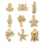 Immagine di 1 Pz Placcatura Sottovuoto PVD Ecologica 304 Acciaio Inossidabile Ciondoli 18K Vero Oro Placcato Micro Spianare Trasparente Cubic Zirconiae