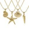 Picture of 1 Piece Eco-friendly Stylish 18K Real Gold Plated Brass Ball Chain Pendant Charm Necklace For Women Gift 45cm(17.7") + 5cm(2") long