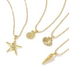 Picture of 1 Piece Eco-friendly Stylish 18K Real Gold Plated Brass Ball Chain Pendant Charm Necklace For Women Gift 45cm(17.7") + 5cm(2") long