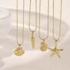Picture of 1 Piece Eco-friendly Stylish 18K Real Gold Plated Brass Ball Chain Pendant Charm Necklace For Women Gift 45cm(17.7") + 5cm(2") long