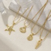 Picture of 1 Piece Eco-friendly Stylish 18K Real Gold Plated Brass Ball Chain Pendant Charm Necklace For Women Gift 45cm(17.7") + 5cm(2") long