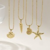 Picture of 1 Piece Eco-friendly Stylish 18K Real Gold Plated Brass Ball Chain Pendant Charm Necklace For Women Gift 45cm(17.7") + 5cm(2") long