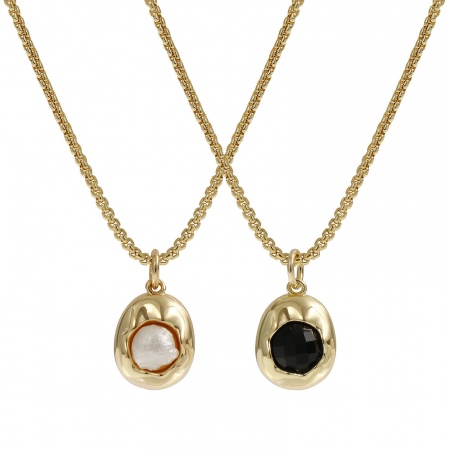 1 Piece Eco-friendly Stylish 18K Real Gold Plated Brass Link Cable Chain Irregular Acrylic Imitation Pearl Pendant Charm Necklace For Women Gift 45cm(17.7") + 5cm(2") long