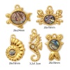 Picture of 2 PCs Eco-friendly PVD Vacuum Plating 304 Stainless Steel & Natural Shell Ocean Jewelry Charms 18K Real Gold Plated