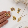 Picture of 2 PCs Eco-friendly PVD Vacuum Plating 304 Stainless Steel & Natural Shell Ocean Jewelry Charms 18K Real Gold Plated