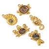 Picture of 2 PCs Eco-friendly PVD Vacuum Plating 304 Stainless Steel & Natural Shell Ocean Jewelry Charms 18K Real Gold Plated