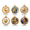 Picture of 2 PCs Eco-friendly PVD Vacuum Plating 304 Stainless Steel & Natural Shell Charms 18K Real Gold Plated